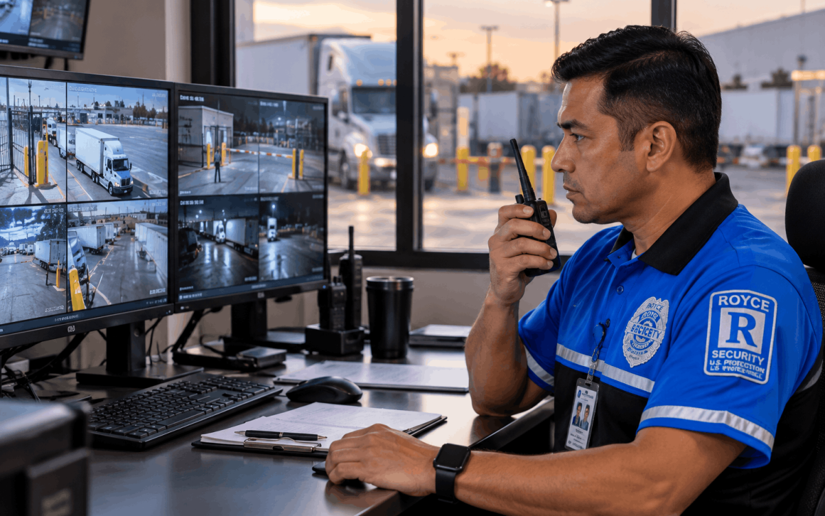 Security Control Room Monitoring Truck Yard
