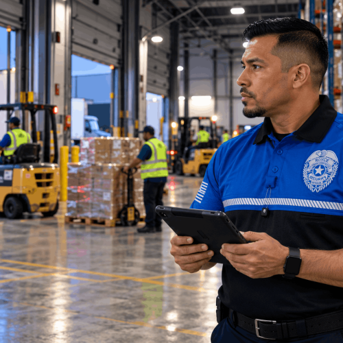 Vigilant Security Officer at Warehouse Dock (1)
